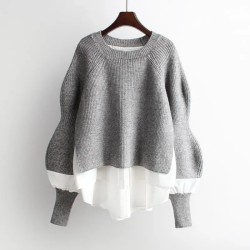 Women Casual Stitching Knitwear